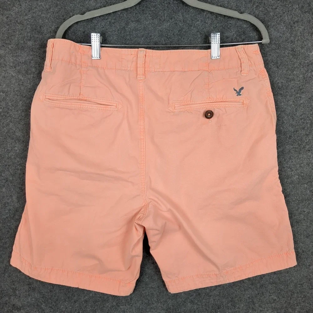 American‎ Eagle Outfitters Mens Shorts Peach Size 32 Cotton Flat Front Casual